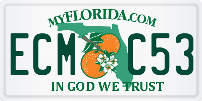 FL license plate ECMC53