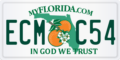 FL license plate ECMC54
