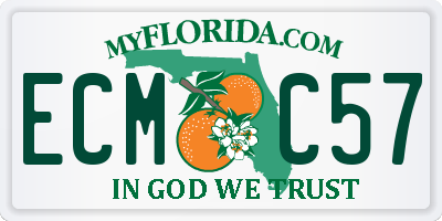 FL license plate ECMC57
