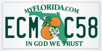 FL license plate ECMC58
