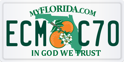 FL license plate ECMC70