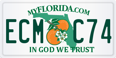 FL license plate ECMC74
