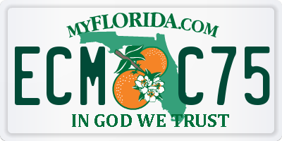FL license plate ECMC75