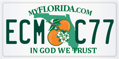 FL license plate ECMC77