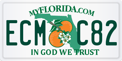 FL license plate ECMC82
