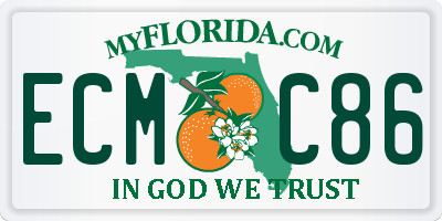 FL license plate ECMC86