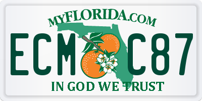 FL license plate ECMC87