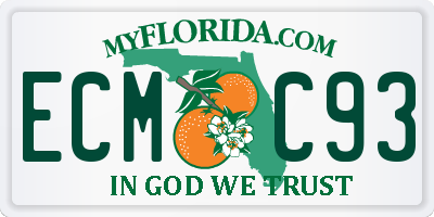 FL license plate ECMC93