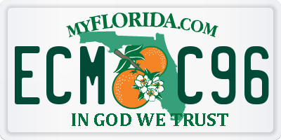 FL license plate ECMC96