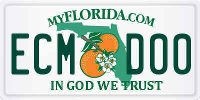FL license plate ECMD00
