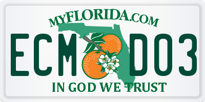 FL license plate ECMD03