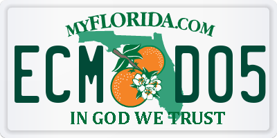 FL license plate ECMD05