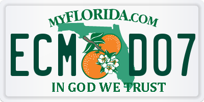 FL license plate ECMD07