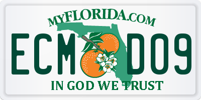 FL license plate ECMD09