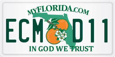 FL license plate ECMD11