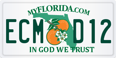 FL license plate ECMD12