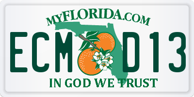 FL license plate ECMD13