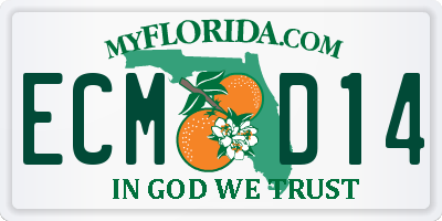 FL license plate ECMD14