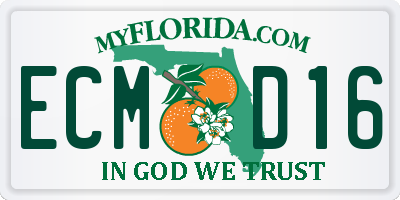 FL license plate ECMD16