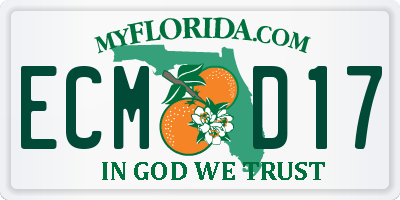 FL license plate ECMD17