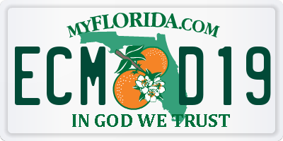 FL license plate ECMD19