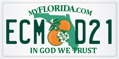 FL license plate ECMD21