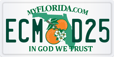 FL license plate ECMD25