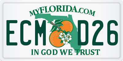 FL license plate ECMD26