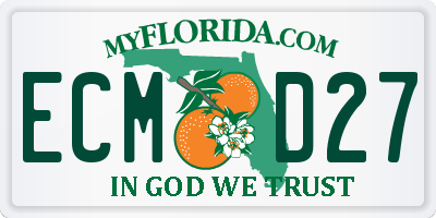 FL license plate ECMD27