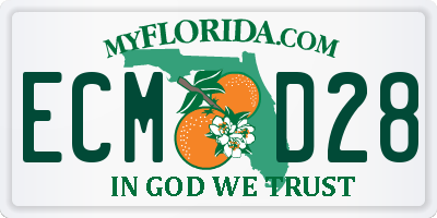 FL license plate ECMD28