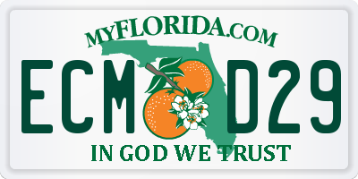 FL license plate ECMD29