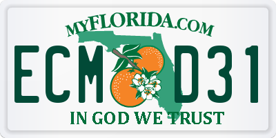 FL license plate ECMD31