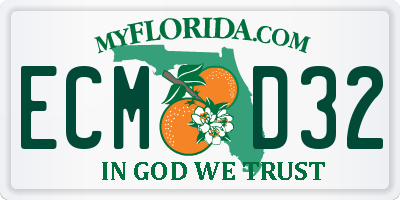 FL license plate ECMD32