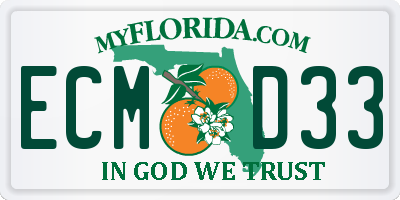 FL license plate ECMD33