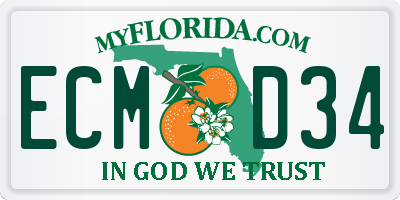 FL license plate ECMD34