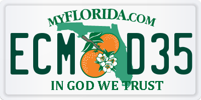 FL license plate ECMD35