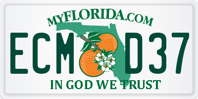 FL license plate ECMD37