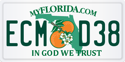 FL license plate ECMD38