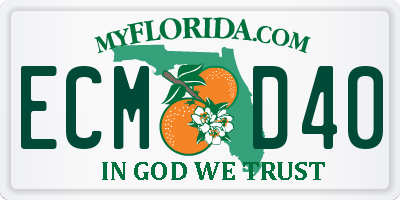 FL license plate ECMD40