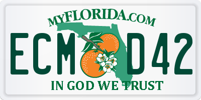 FL license plate ECMD42