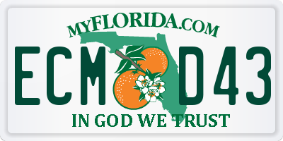 FL license plate ECMD43