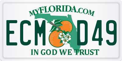 FL license plate ECMD49