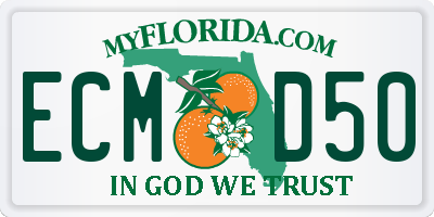 FL license plate ECMD50