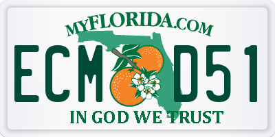 FL license plate ECMD51