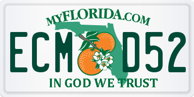 FL license plate ECMD52