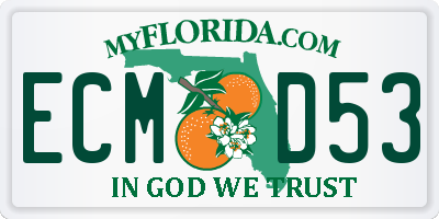FL license plate ECMD53
