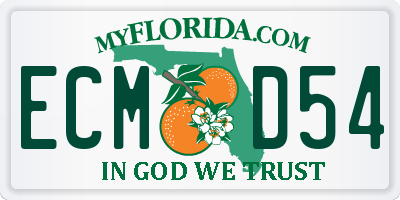FL license plate ECMD54
