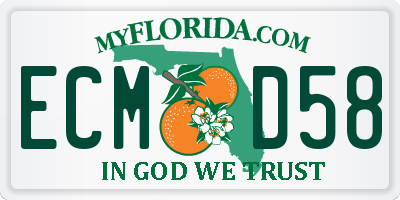 FL license plate ECMD58
