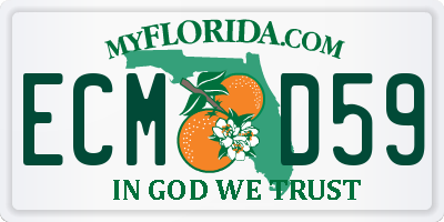 FL license plate ECMD59