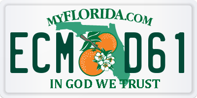 FL license plate ECMD61